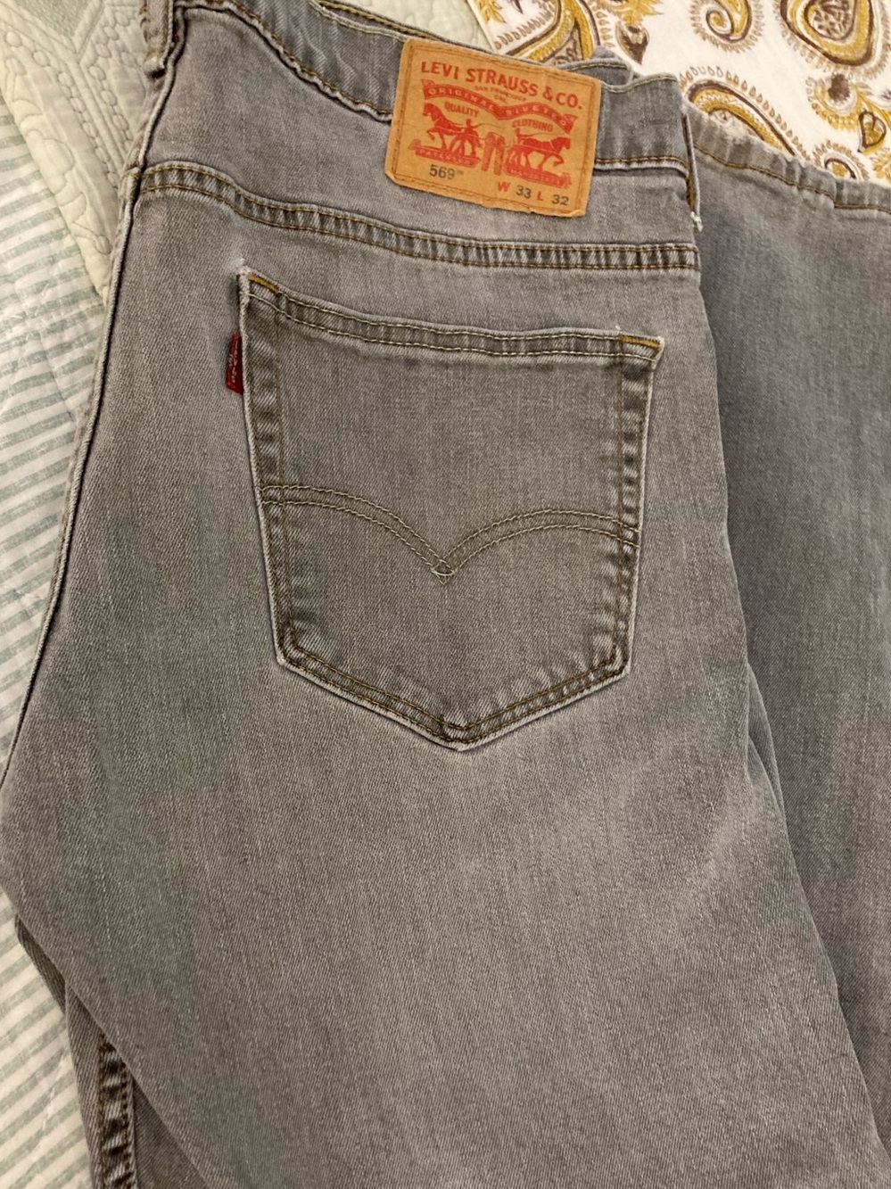 Levi's Men's Relaxed Fit Jeans - Light Gray 33x32